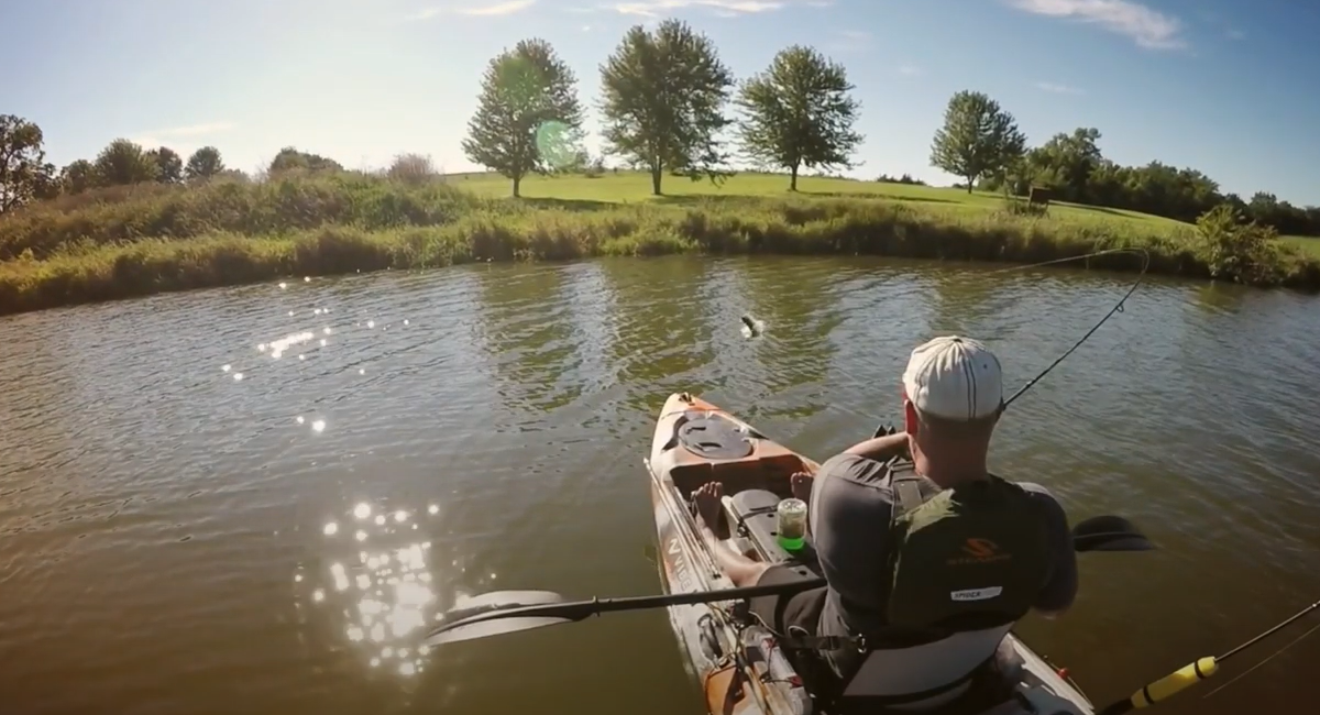 fishing kayak at sea